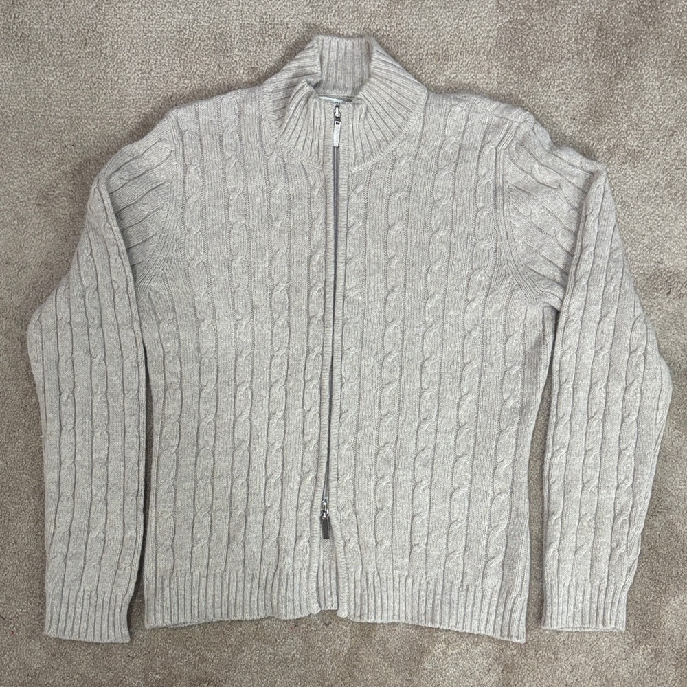 Cashmere-Blend Zip-Up Sweater